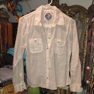 Dockers 100% Linen Women Blouse in White